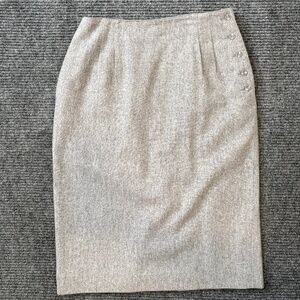 Vintage 80’s Liz Claiborne Gray Wool Pencil Skirt